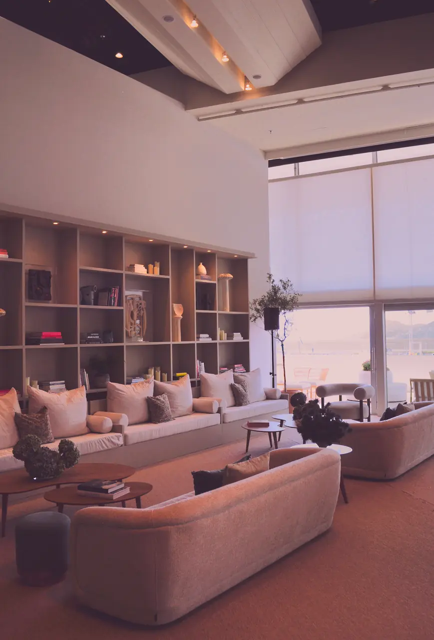 Elegant residential-style hotel living room